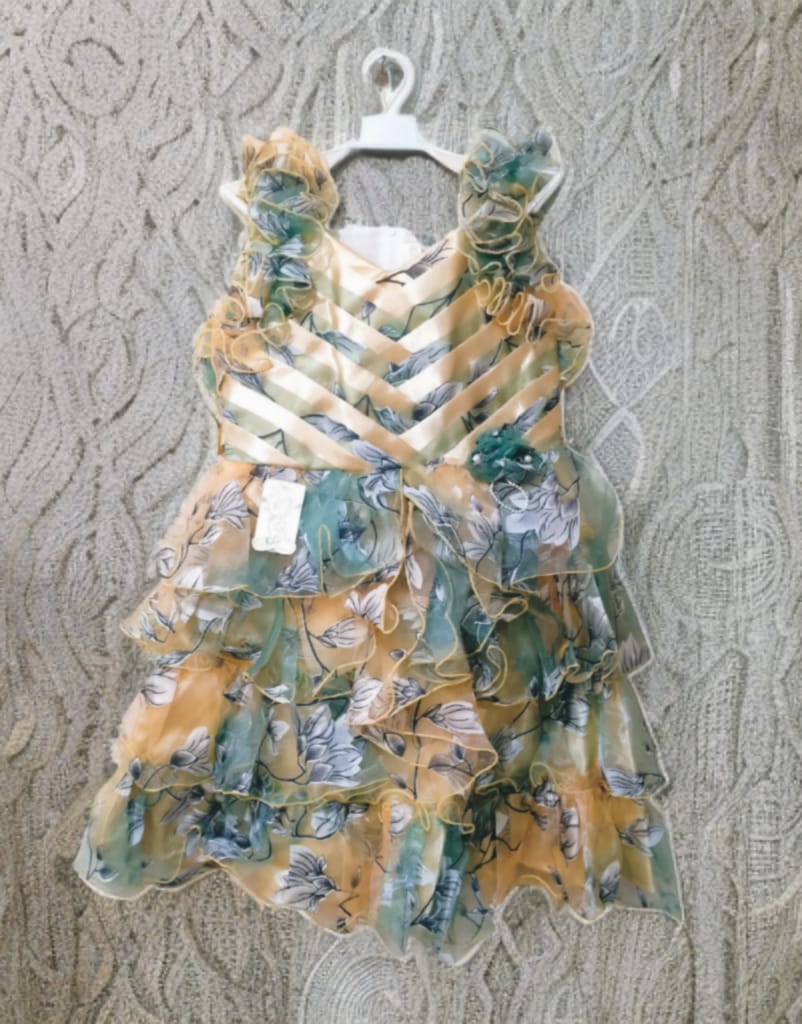 Printed Organza Frocks for Girls
