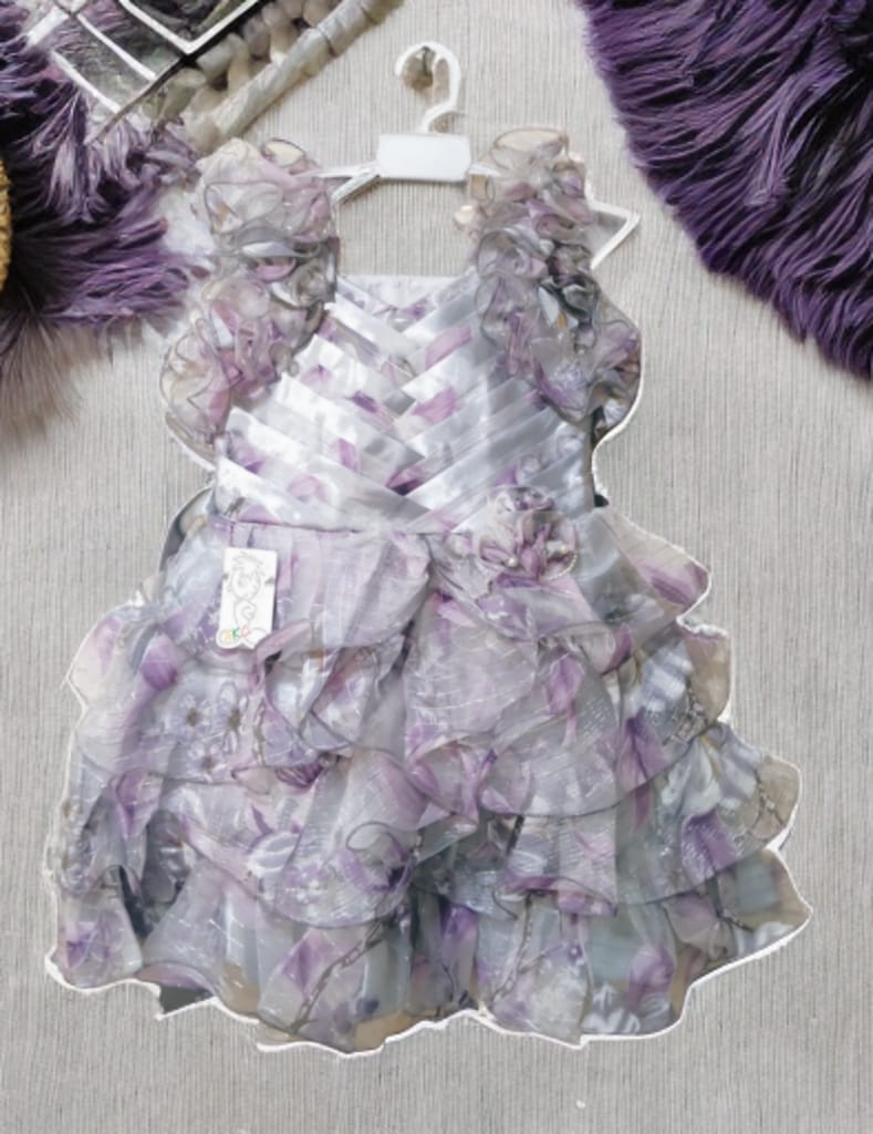 Printed Organza Frocks for Girls