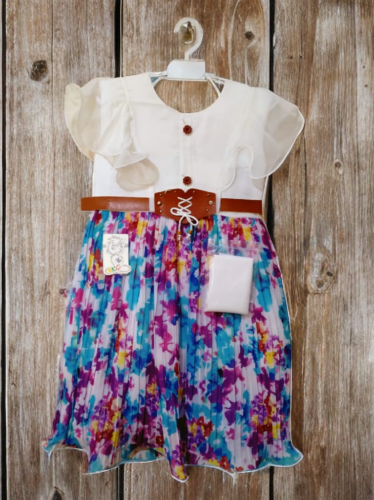 Crinkle Chiffon Frocks for Girls